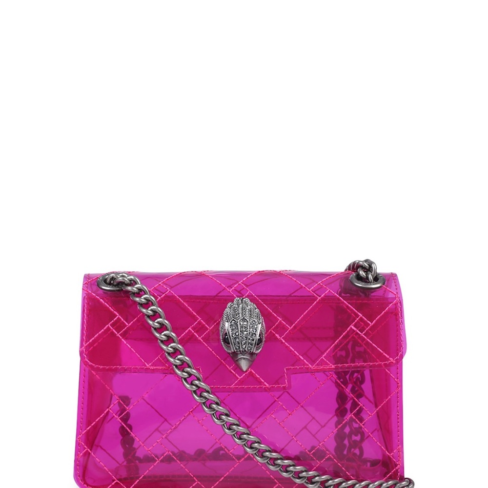 Kurt Geiger Pink Clear Quilted Kensington Chain Shoulder Bag